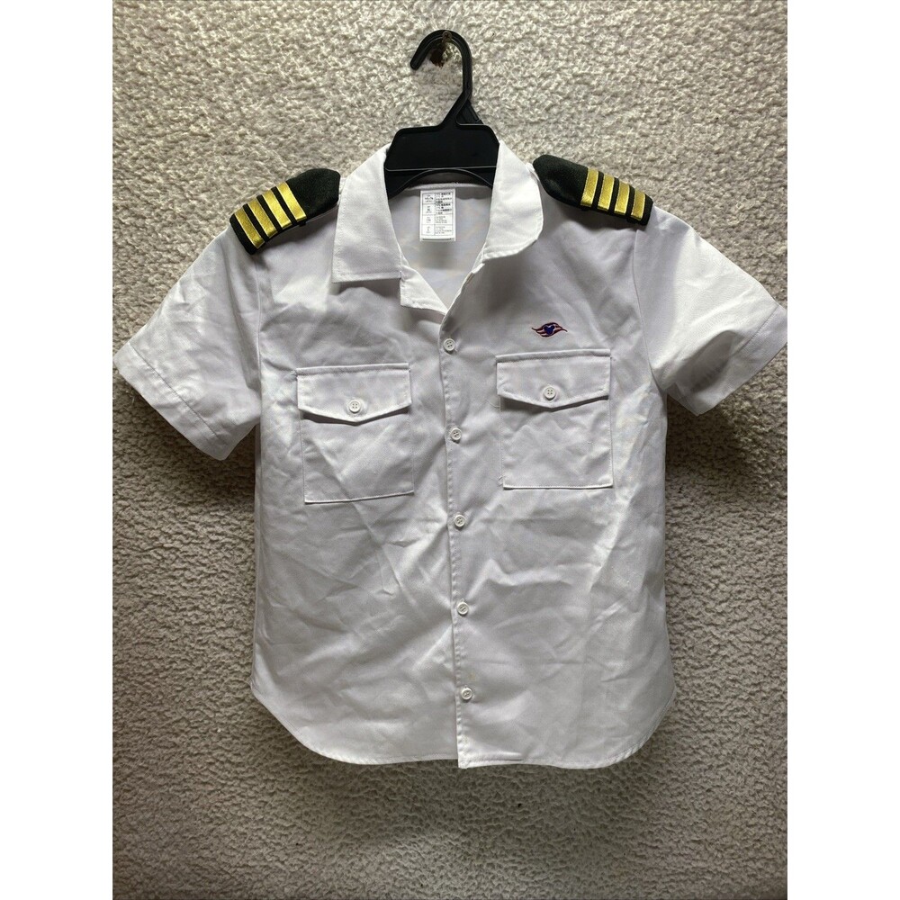 Disney Cruise Line Kids Captain Costume White Shirt Boys Size Large